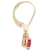 Oval Ruby and Diamond Dangle Earrings, 14K Yellow Gold