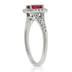 Oval Ruby & Diamond Ring 14K