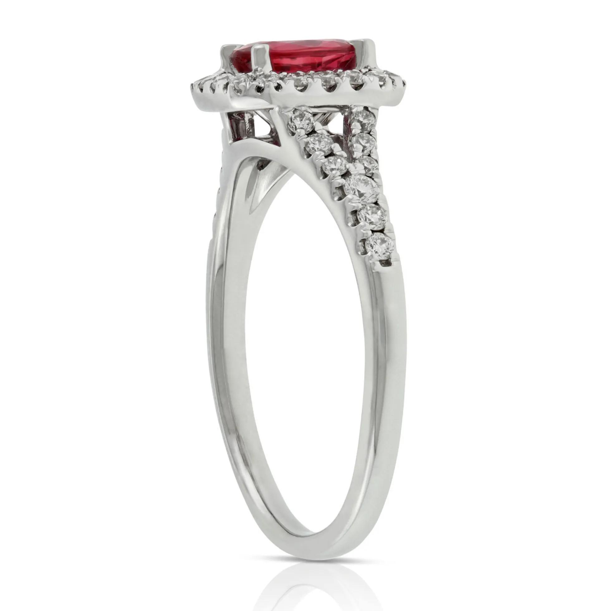 Oval Ruby & Diamond Ring 14K