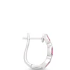 Oval Ruby Hoops, 14K White Gold