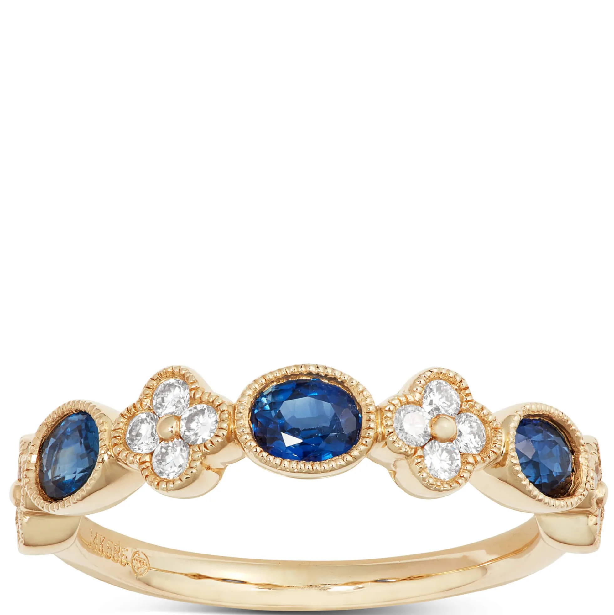 Oval Sapphire and Diamond Ring, 14K Yellow Gold