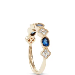 Oval Sapphire and Diamond Ring, 14K Yellow Gold