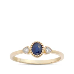 Oval Sapphire Ring, 14K Yellow Gold