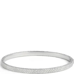 Oval Toscano Diamond Cut Bracelet, 14K White Gold