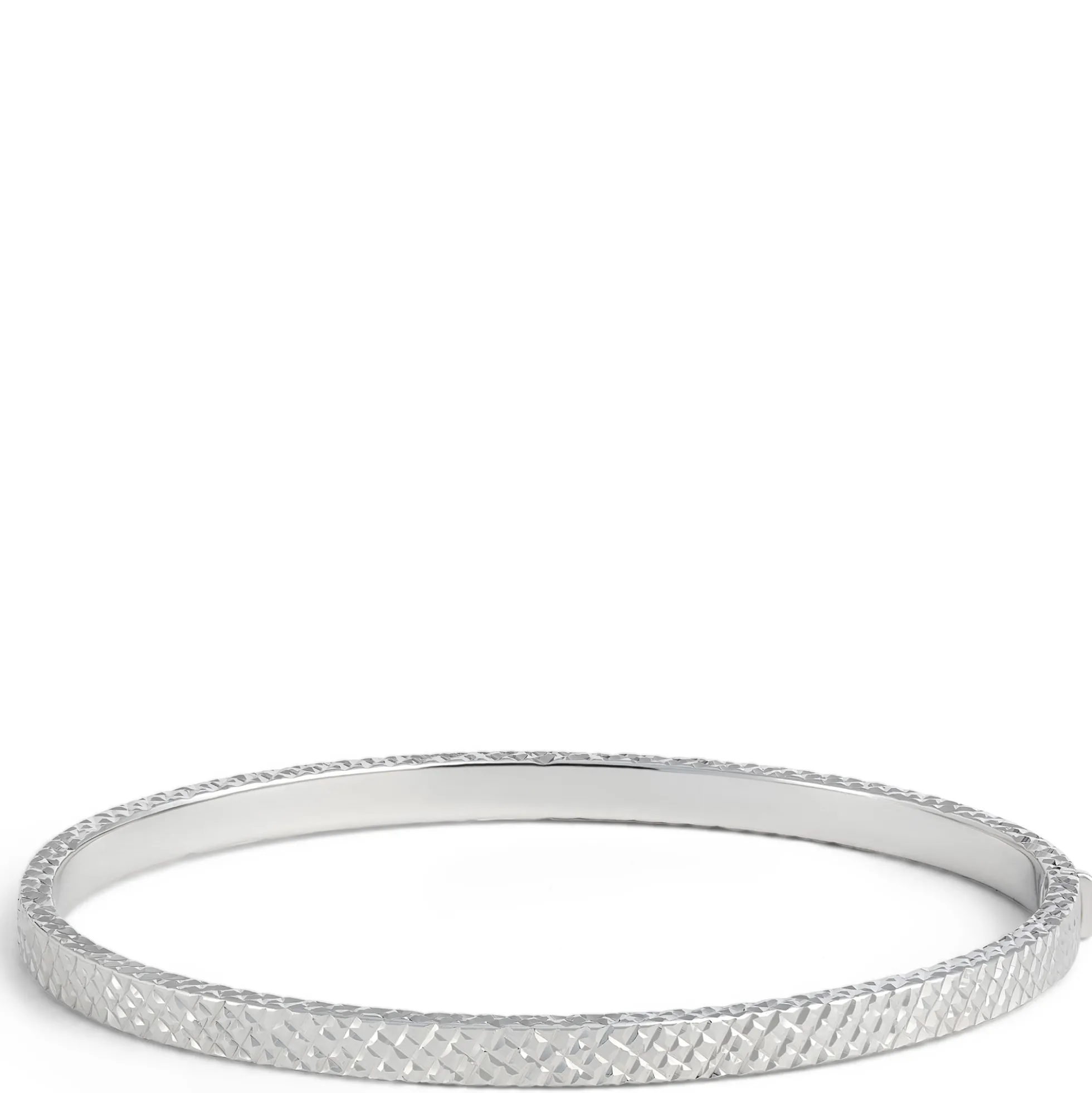 Oval Toscano Diamond Cut Bracelet, 14K White Gold