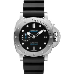 Panerai Submersible Watch Black Dial Black Caoutchouc Strap, 42mm