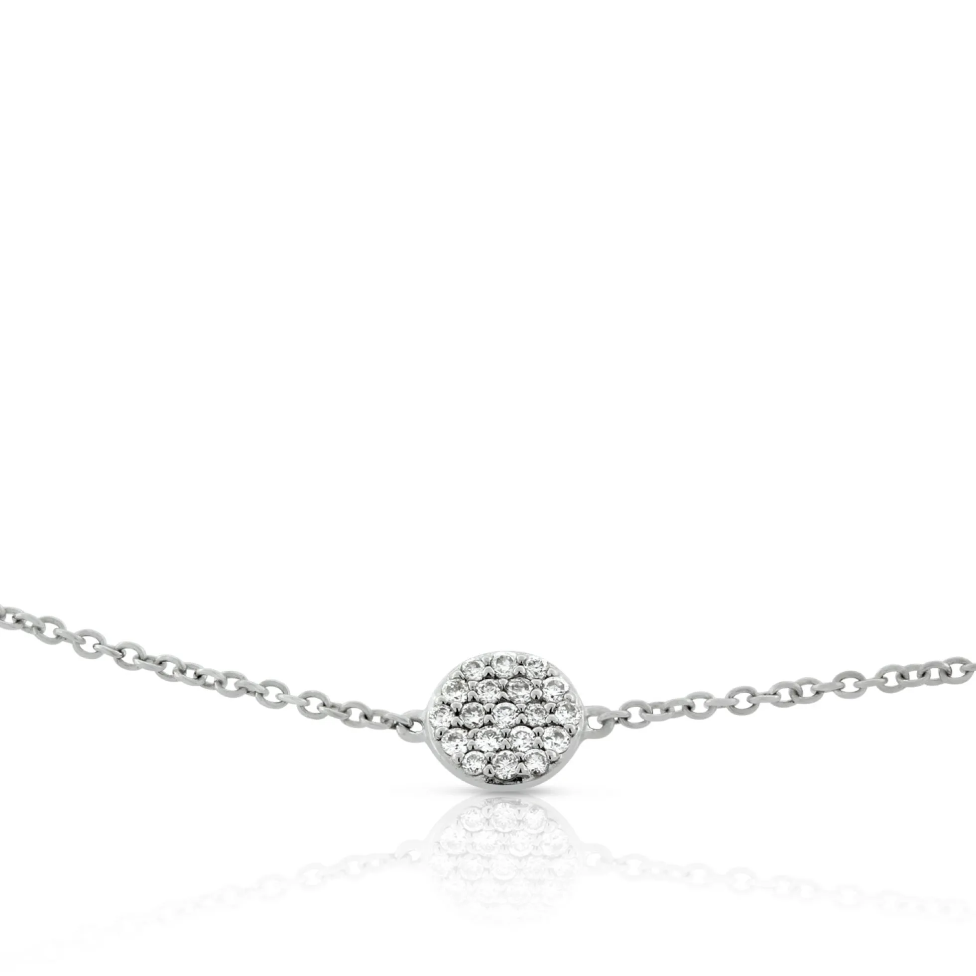 Pavé Diamond Circle Bracelet 14K