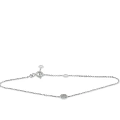 Pavé Diamond Circle Bracelet 14K