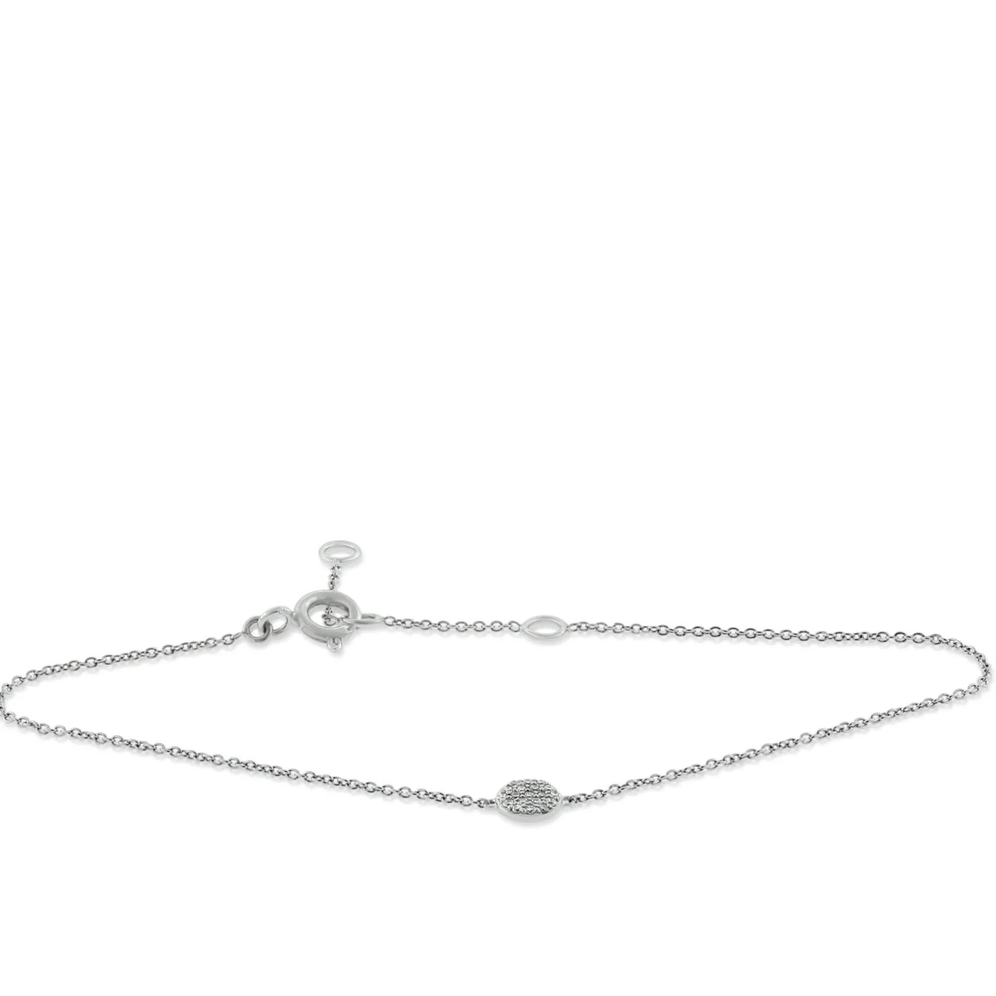 Pavé Diamond Circle Bracelet 14K