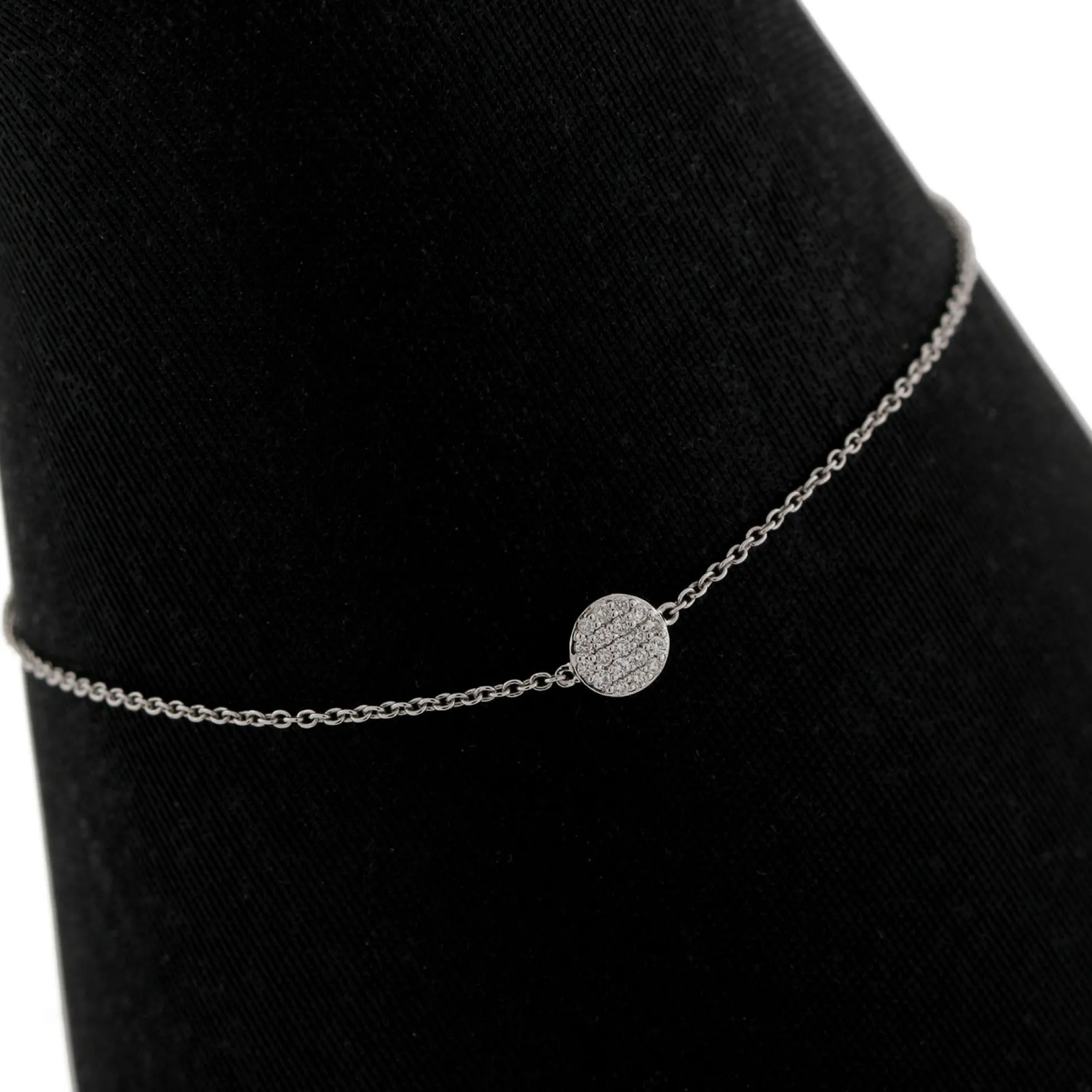 Pavé Diamond Circle Bracelet 14K