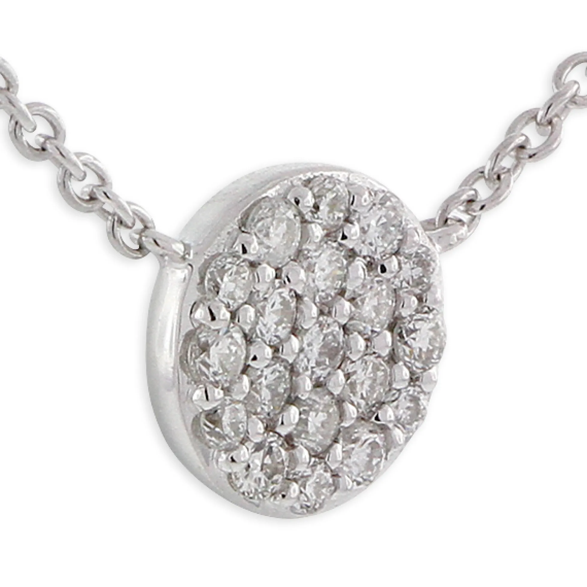 Pavé Diamond Circle Necklace 14K