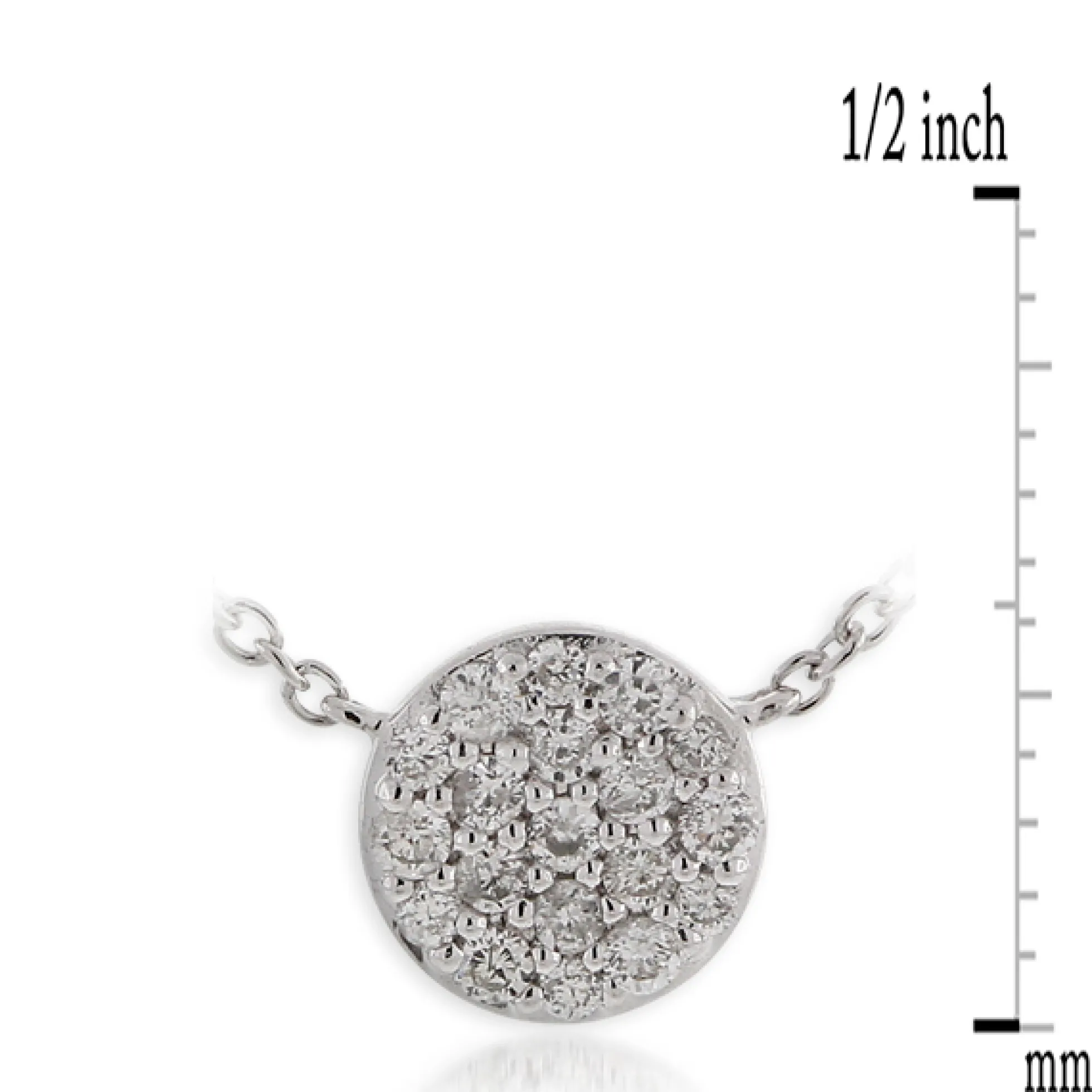 Pavé Diamond Circle Necklace 14K