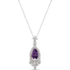 Pear Amethyst and Diamond Pendant, 14K White Gold