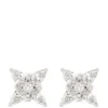 Pear and Round Cut Diamond Studs, 14K White Gold