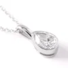 Pear Diamond Invisible Bezel Pendant, ½ Carat Total Weight, 14K White Gold