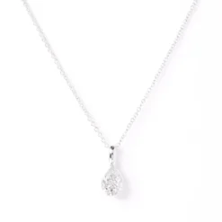 Pear Diamond Invisible Bezel Pendant, ½ Carat Total Weight, 14K White Gold