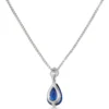 Pear Sapphire & Diamond Necklace 14K