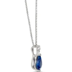 Pear Sapphire & Diamond Necklace 14K