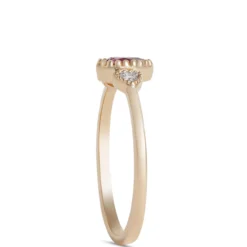 Pear Shaped Amethyst and Diamond Ring, 14K Yellow Gold