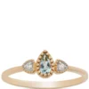 Pear Shaped Aquamarine and Diamond Ring, 14K Yellow Gold