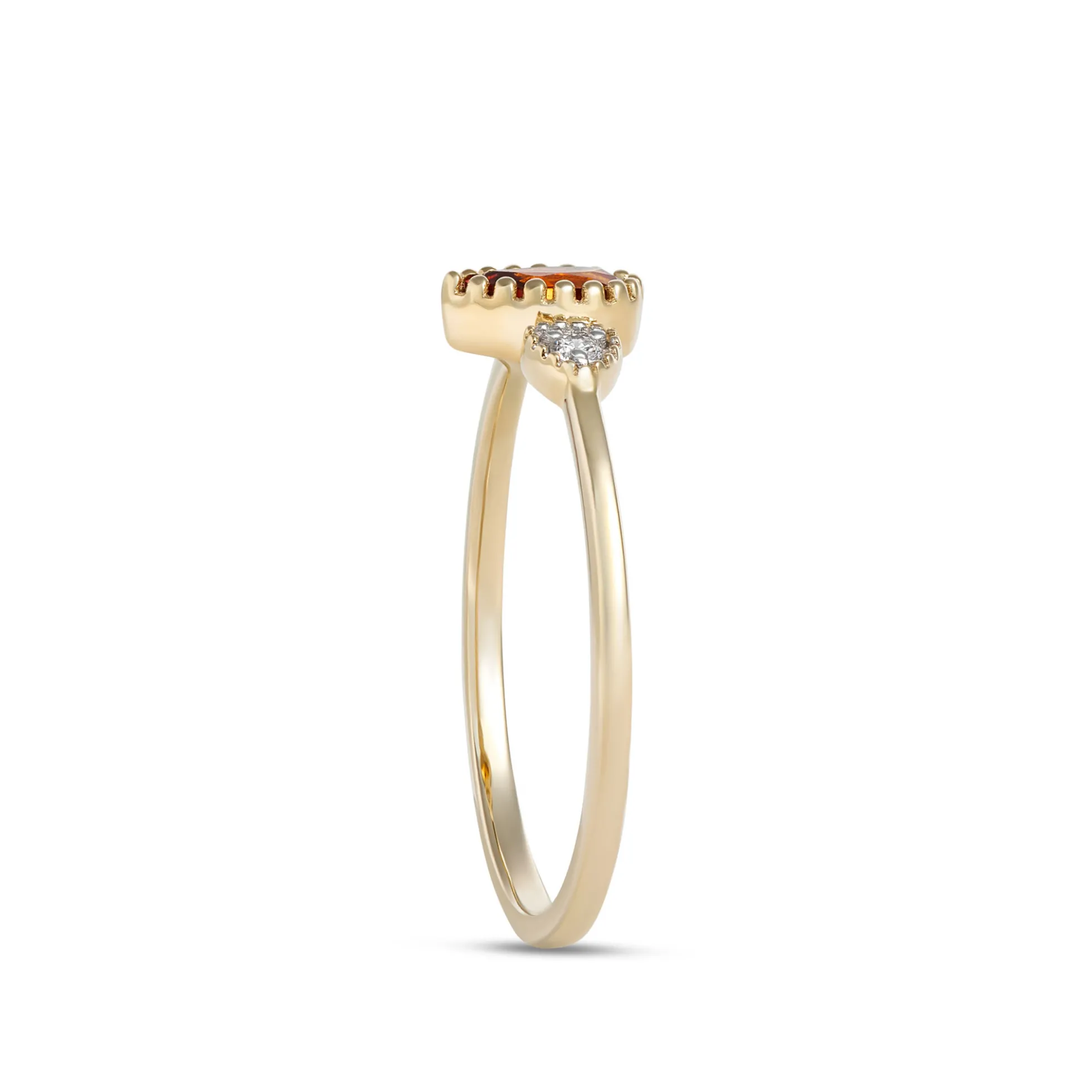 Pear Shaped Citrine Ring, 14K Yellow Gold