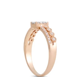 Pear Shaped Cluster Diamond Ring, 14K Yellow Gold