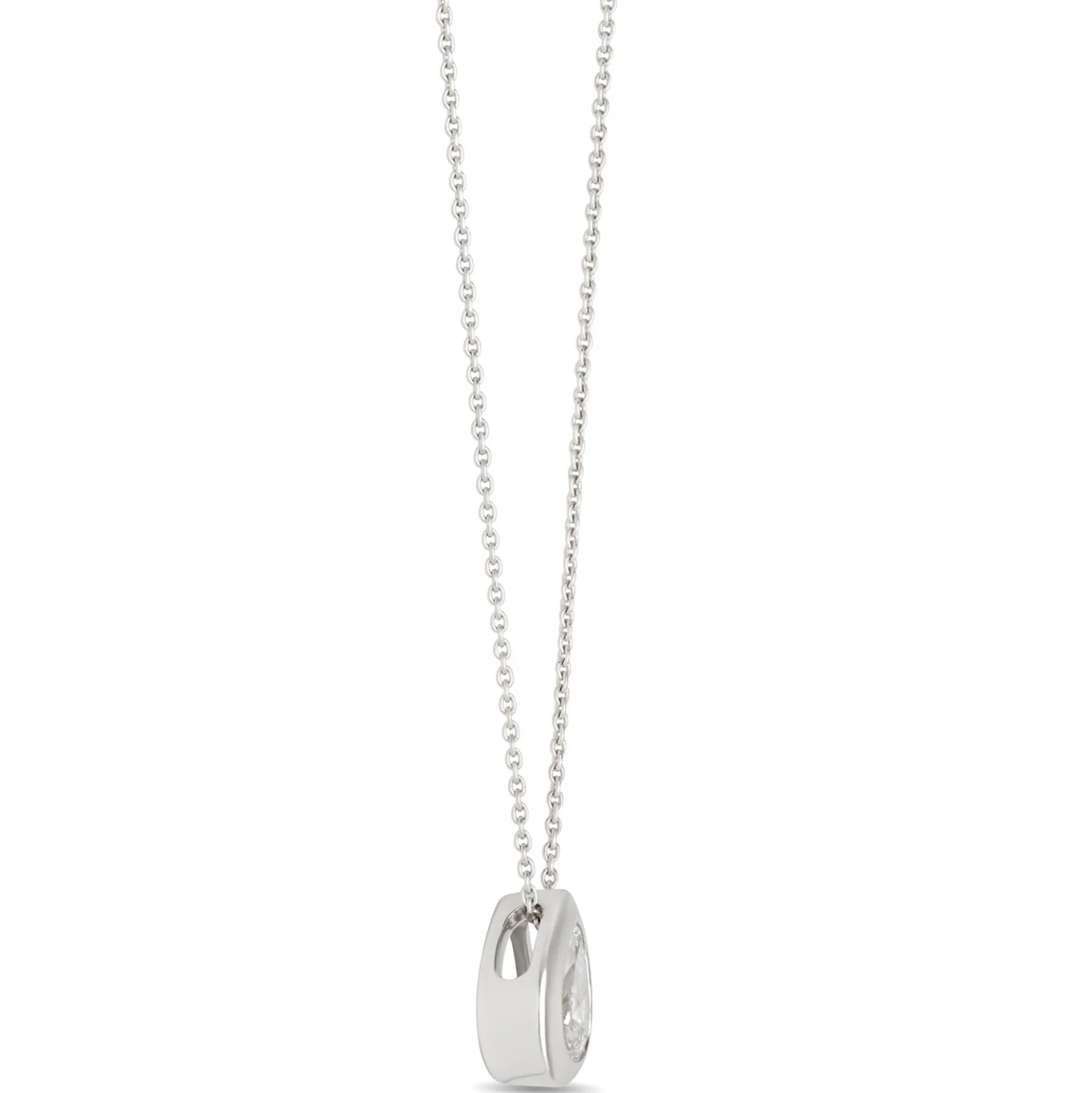 Pear Shaped Diamond Necklace, ⅓ Carat Total Weight, 14K White Gold