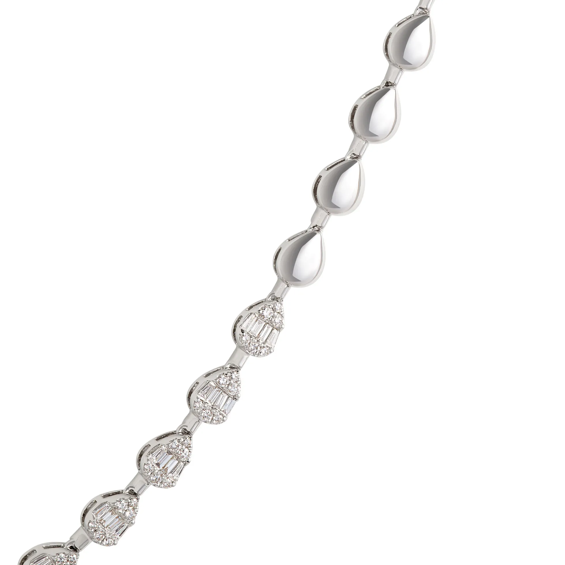 Pear Shaped Diamond Necklace, 2 ½ Total Carat Weight, 14K White Gold