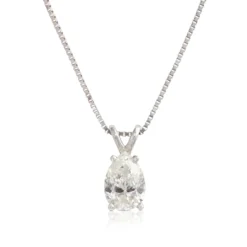 Pear Shaped Diamond Pendant, ½ Carat Total Weight, 14K White Gold