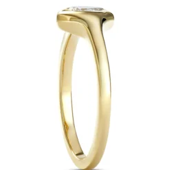 Pear Shaped Diamond Ring, 1/4 Carat Weight, 14K Yellow Gold