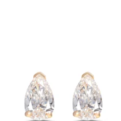 Pear Shaped Diamond Studs, 1 Carat Total Weight, 14K Yellow Gold