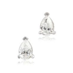 Pear-Shaped Diamond Studs, 1/2 Carat Total Weight, in 14K White Gold