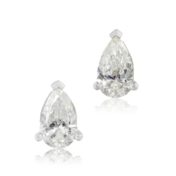 Pear-Shaped Diamond Studs, 3/4 Carat Total Weight, in 14K White Gold