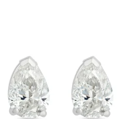Pear Shaped Diamond Studs, 1 Carat Total Weight, in 14K White Gold