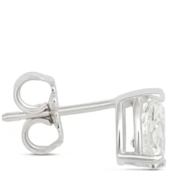 Pear Shaped Diamond Studs, 1 Carat Total Weight, in 14K White Gold