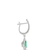 Pear-Shaped Emerald and Diamond Earrings, ⅓ Total Carat Weight, 14K White Gold