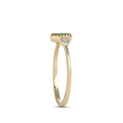 Pear Shaped Emerald Ring, 14K Yellow Gold