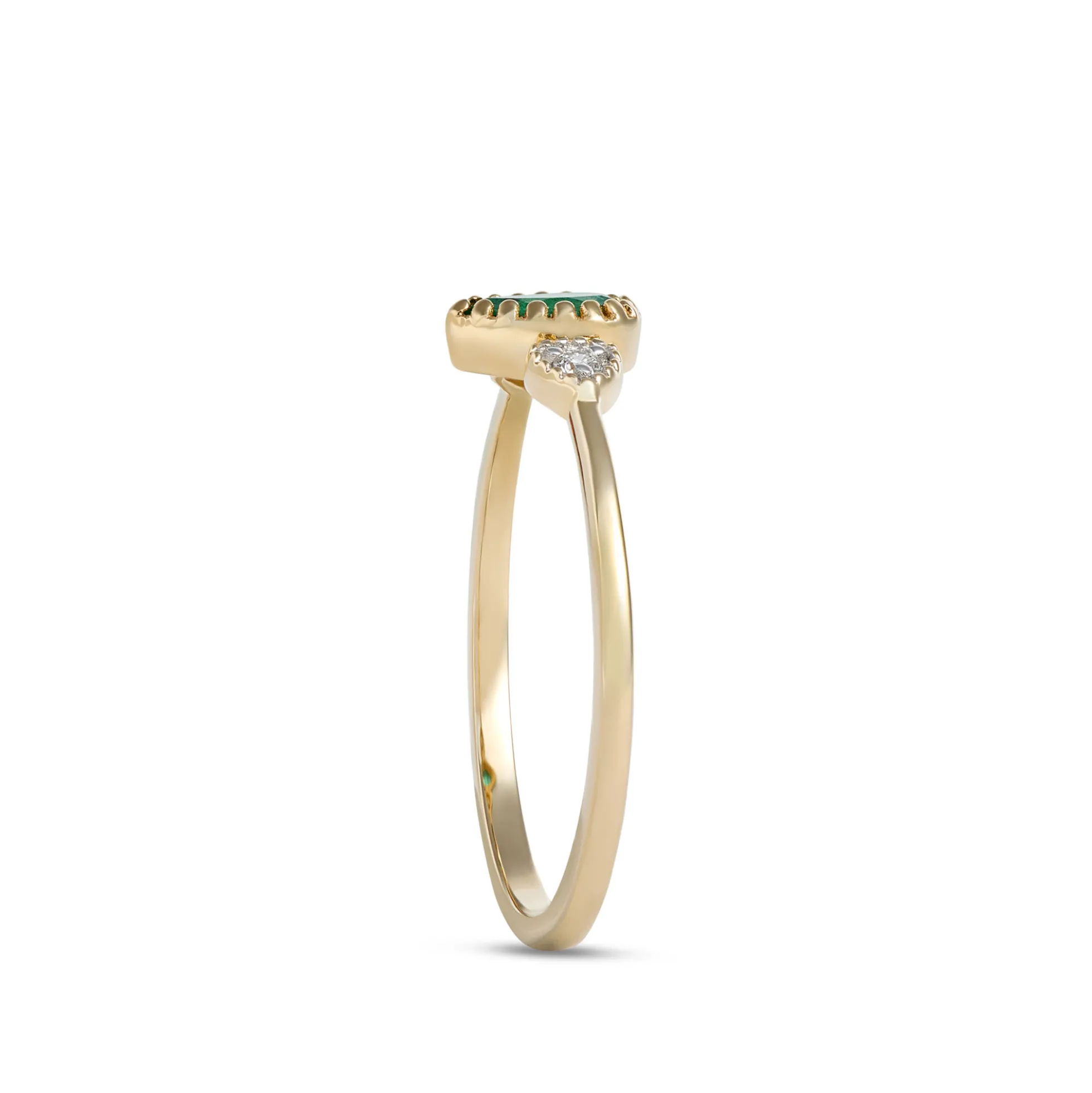 Pear Shaped Emerald Ring, 14K Yellow Gold