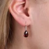 Pear Shaped Garnet & Diamond Earrings 14K
