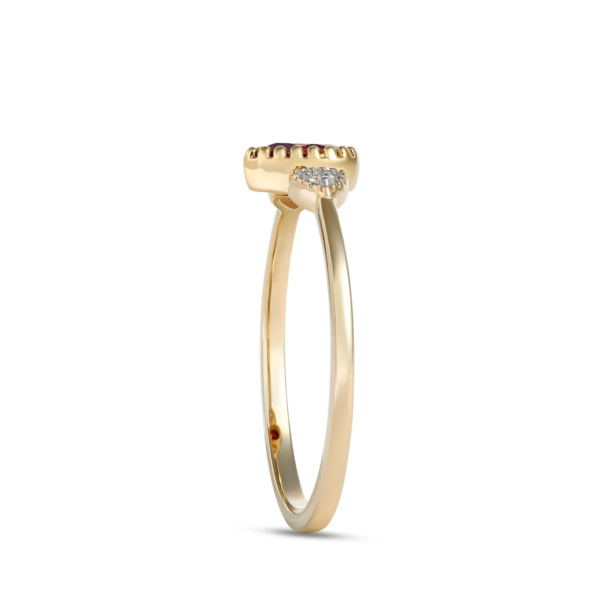 Pear Shaped Garnet Ring, 14K Yellow Gold