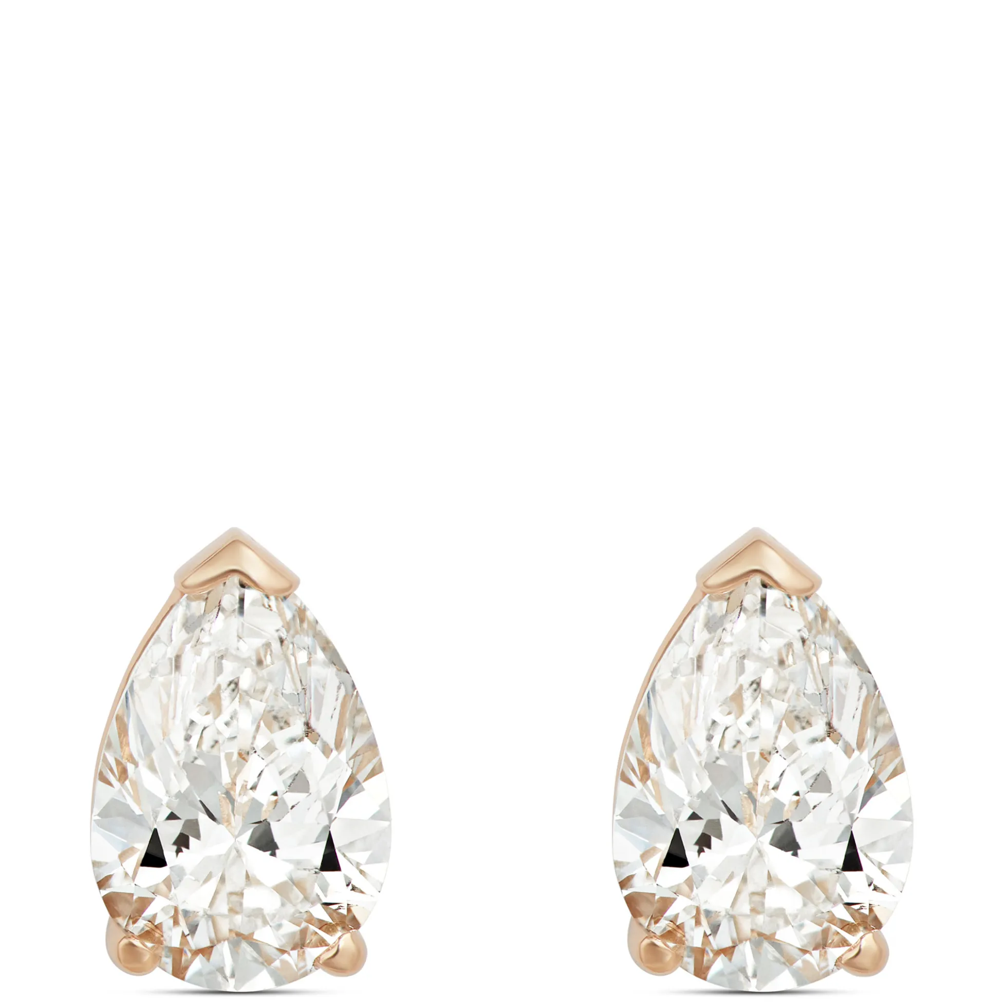Pear Shape Diamond Studs, ⅔ Carat Total Weight in 14K Yellow Gold