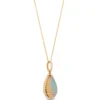 Pear-Shaped Opal and Diamond Pendant Necklace, 14K Yellow Gold