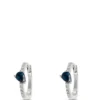 Pear Shaped Sapphire Earrings, 14K White Gold