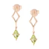 Peridot Dangle Earrings, 14K Yellow Gold