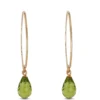 Peridot Drop Earrings 14K
