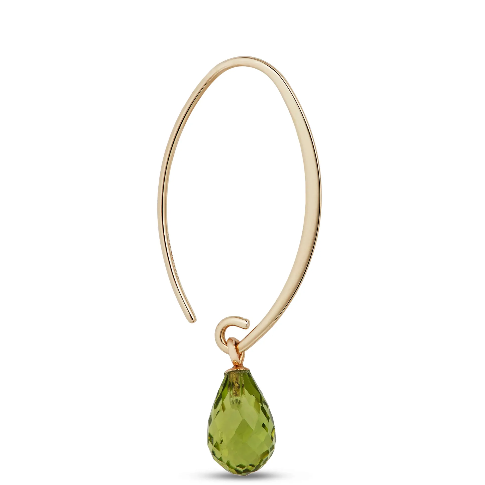 Peridot Drop Earrings 14K