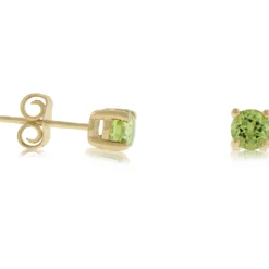 Peridot Stud Earrings 14K
