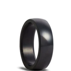 Polish Dome Black Diamond Polycrystalline Band, 7mm