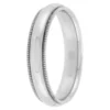 Polished Milgrain Edge Comfort Fit 4mm Band in Platinum