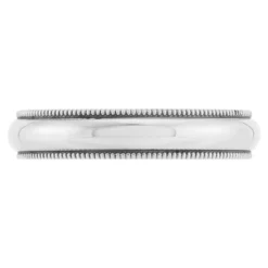 Polished Milgrain Edge Comfort Fit 4mm Band in Platinum